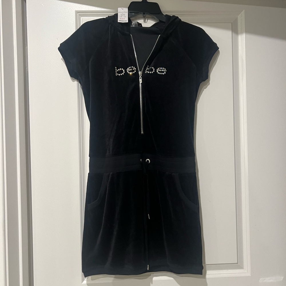 Bebe Logo Mini Dress with Hood